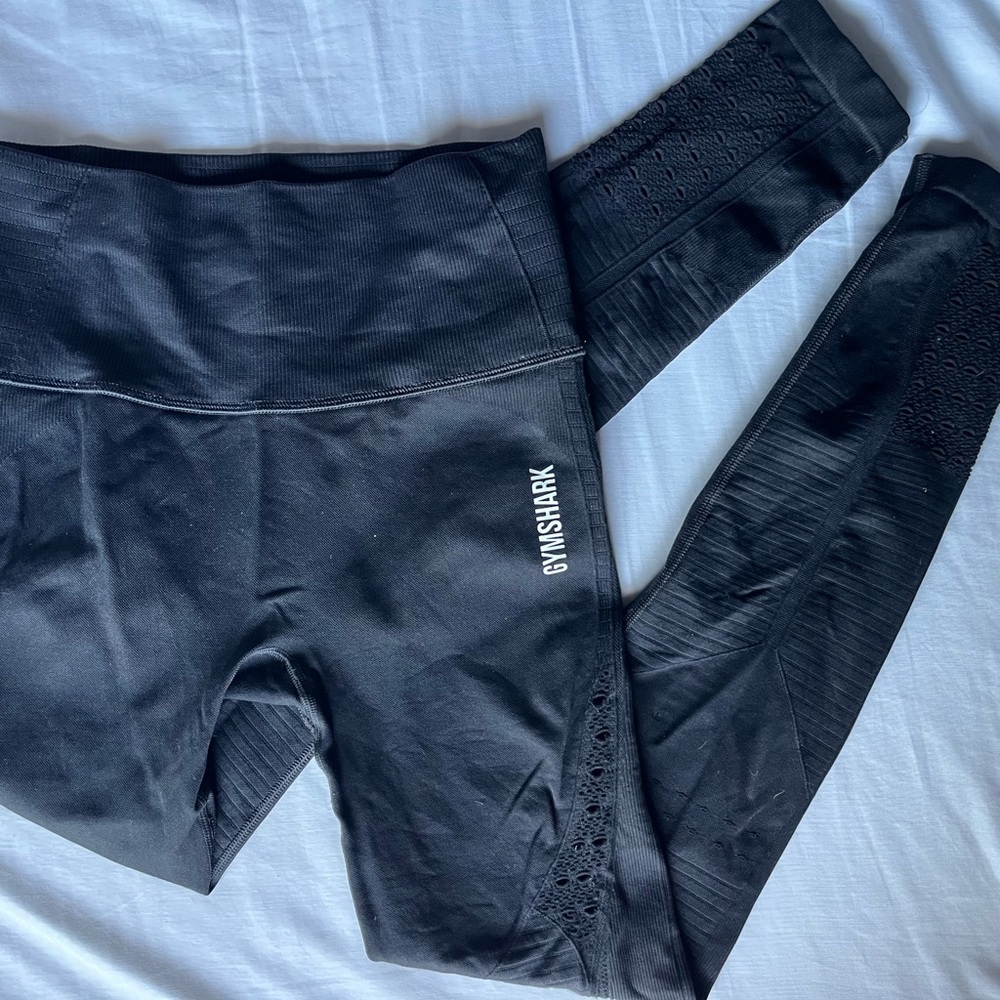Gymshark Jet Black Textured Leggings